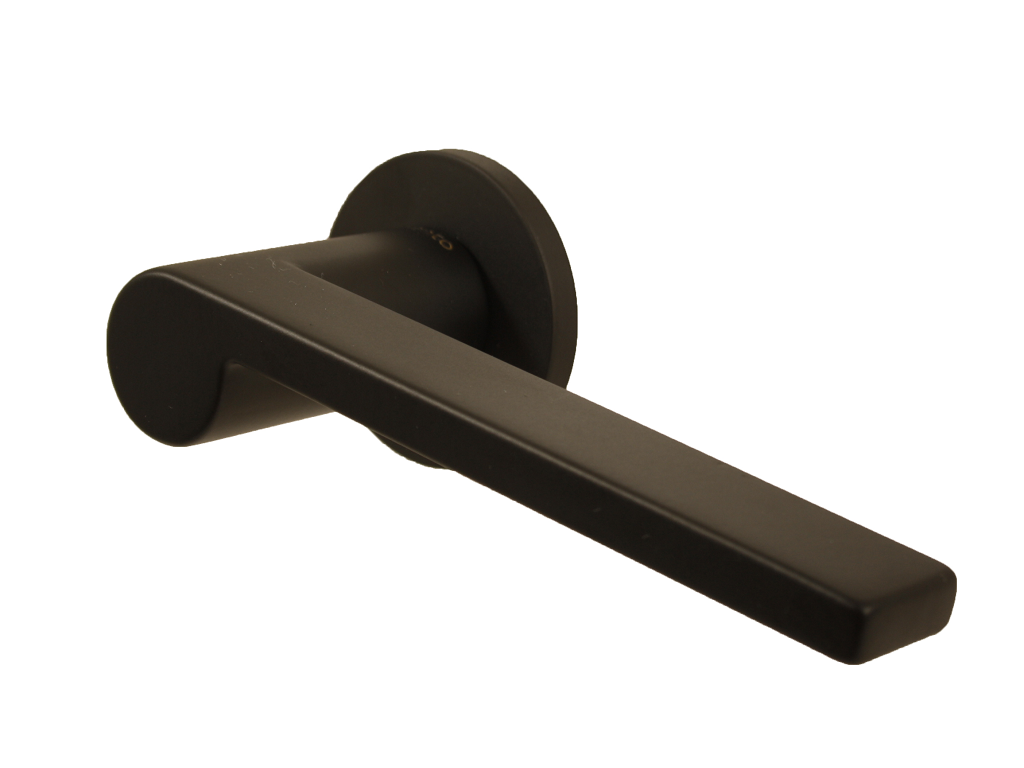 Maniglia Lev R6 Rosetta Tonda d.50x6h Bocchetta Foro Chiave S-NO- Smalto Nero Opaco | Ento - immagine 2